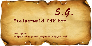 Steigerwald Gábor névjegykártya